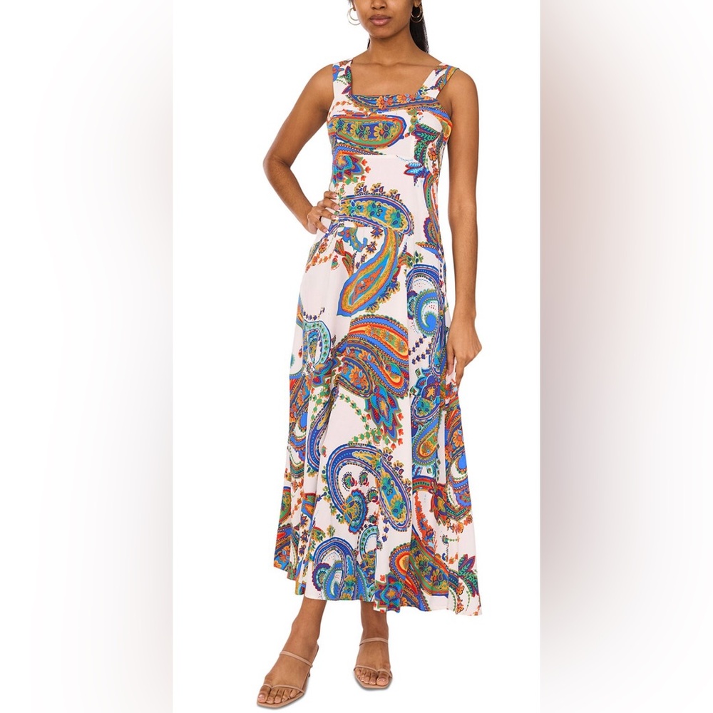 MSK Women's Square-Neck‎ Empire-Waist Maxi Dress size Small